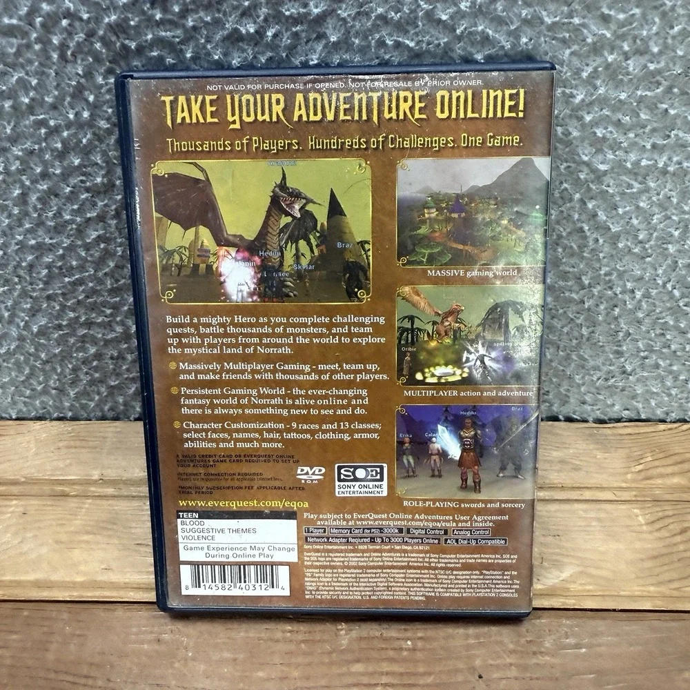 EverQuest Adventures PlayStation2 Role Playing MMORPG Action Game‎ Complete CIB